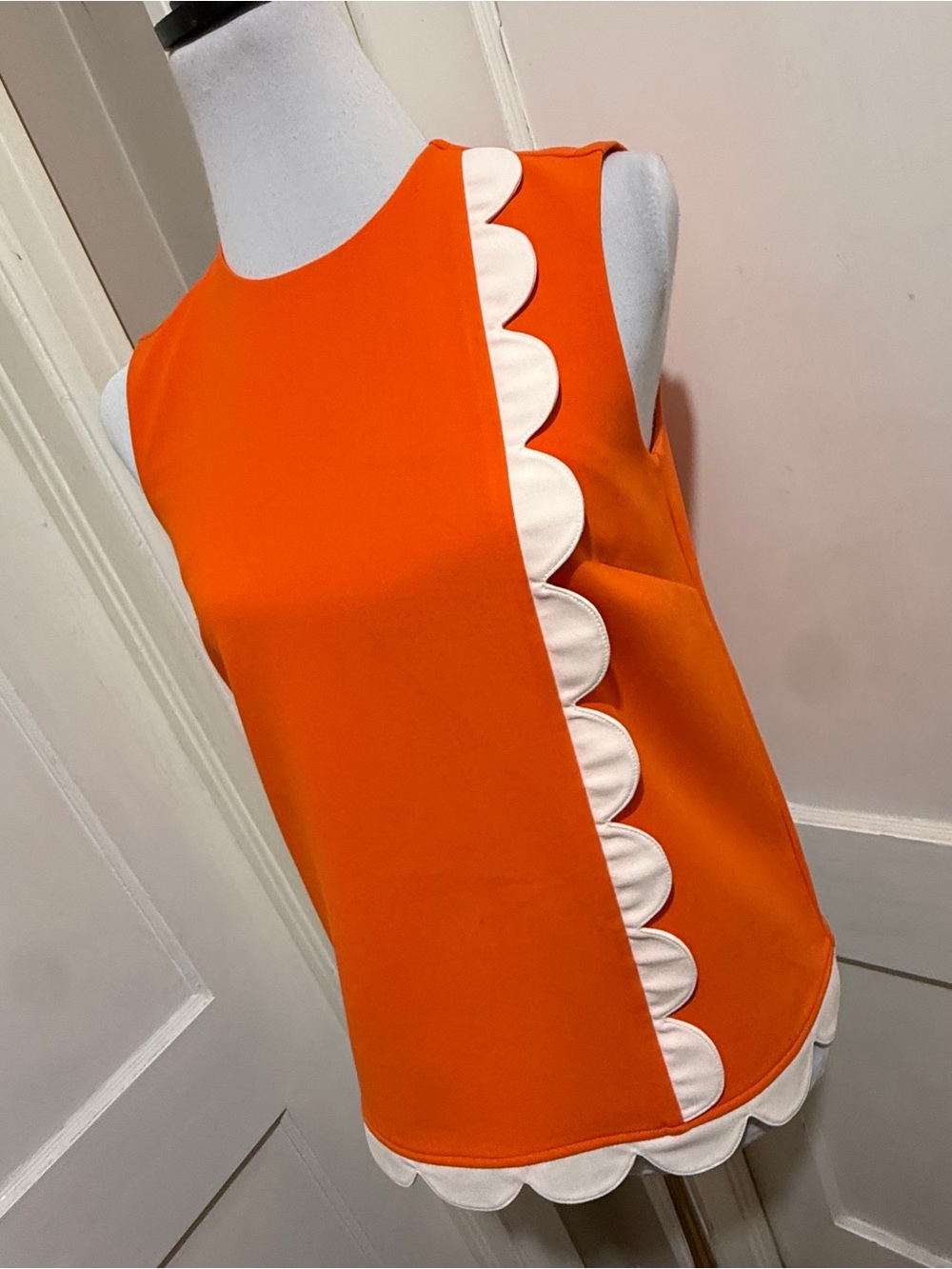 Victoria Beckham for Target Orange Sleeveless Scallop-Trim Camisole